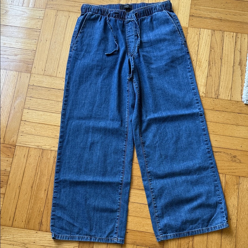 Banana Republic Blue Wide-Leg Denim Pants